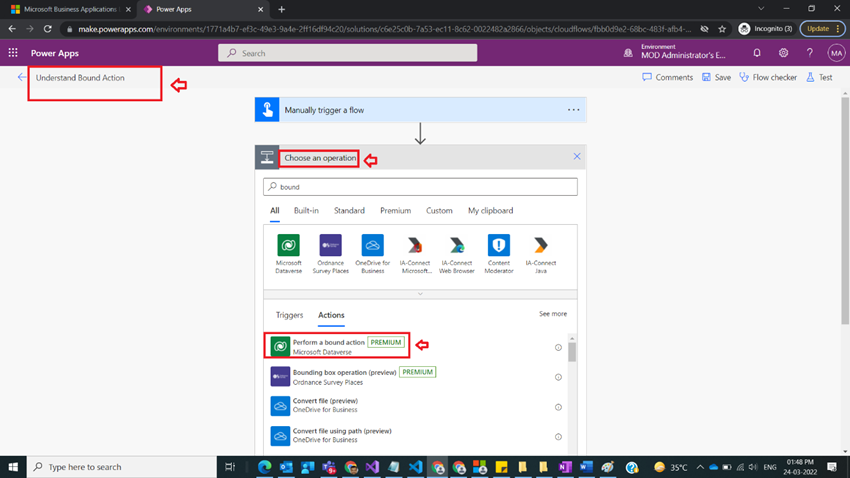 Understand Bound Action in Power Automate